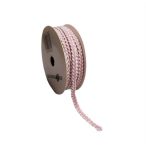 Dekorszalag fonott 5mm x 10m - Fehér/rózsaszín