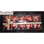 Műa. Piros arany gömb  5cm 10/sett