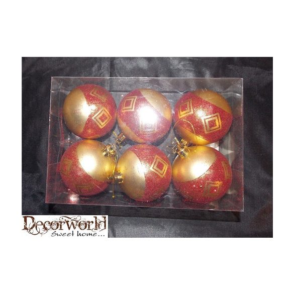 Műa. Gömb glitteres 6db