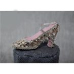   Bőrhatású magassarkú cipő akasztós flitteres 12 cm - 3 féle