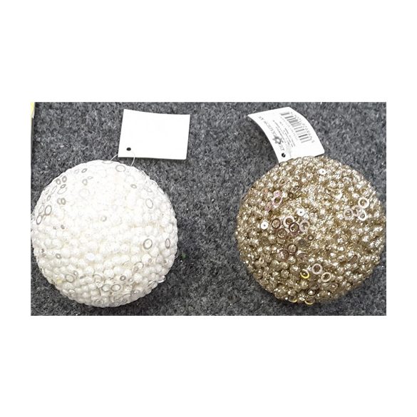 Glitteres gömb akasztós 8cm - 2 színben