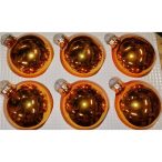 Üveggömb narancs, 8cm  s/6db