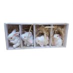 Nyuszik poly 3,5x4 cm dobozban - Fehér S/4