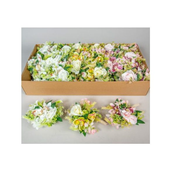 Rózsa, hortenzia koszorú 25cm - Több színben