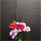 Tulipán+árvácska csokor 8 szál 34 cm