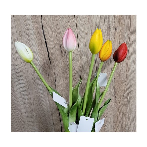 Szálas "real-touch" gumi tulipán 44cm - több színben
