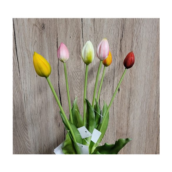 Szálas "real-touch" gumi tulipán 40cm - 6 színben