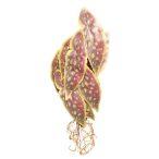 Begónia 47cm - Zöld/bordó (gyökérrel)