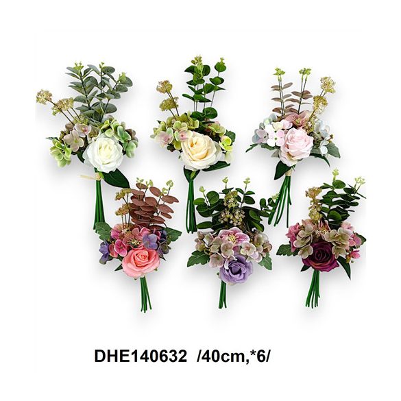 Rózsa, Hortenzia, magnólia csokor 40cm - Több színben