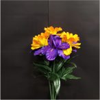 Nárcisz x7 vegyes csokor 37cm - lila/sárga