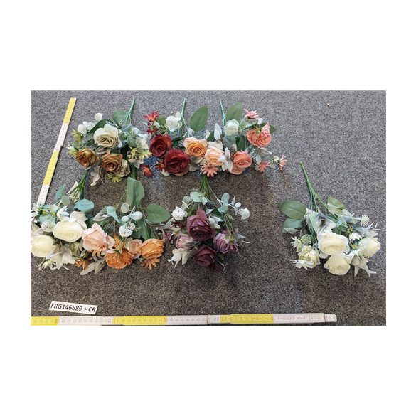 Rózsás csokor 30cm  x7 - Több színben