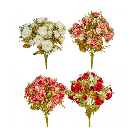 Rózsa csokor 36cm - 4 színben