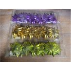   Karácsonyfa dísz csillag, több színben (zöld/arany/lila), csomag/ 6 db