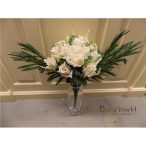 Szatén Rózsa vegyescsokor, 24 virág, 50cm