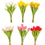 Tulipán csokor 31 cm 10 szálas - 6 színben