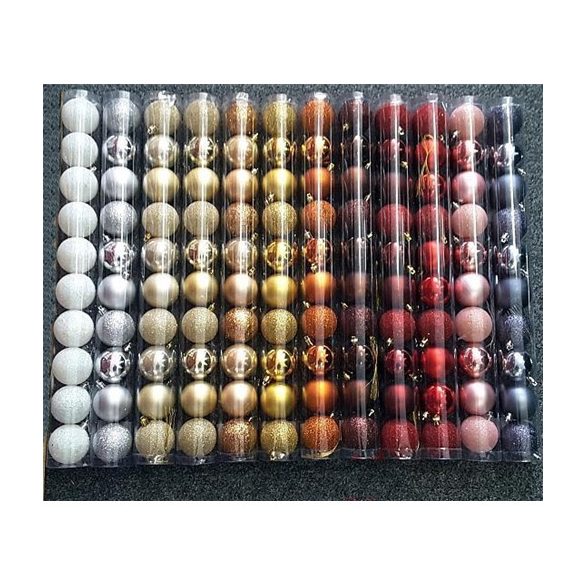 Karácsonyi gömb 6 cm S/10 - Több színben