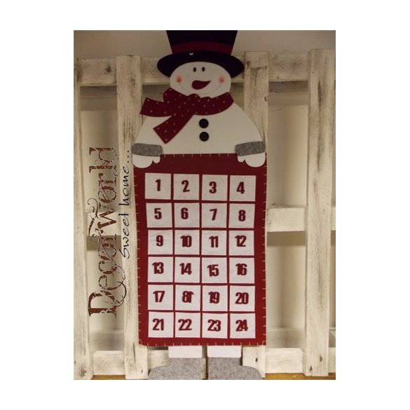 Óriás filc adventi naptár - Hóember