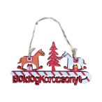   Boldog karácsonyt fa felirat akasztható 11x16cm (5db/csom.)
