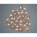 Medál köves szív 2,4cm - Fehér 36db/csom.