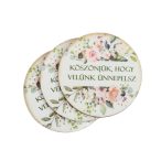   Nyomtatott dekorkarton 5 cm - Köszönjük, hogy velünk ünnepelsz 2 soros 3db