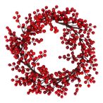 Piros bogyós koszorú 35 cm