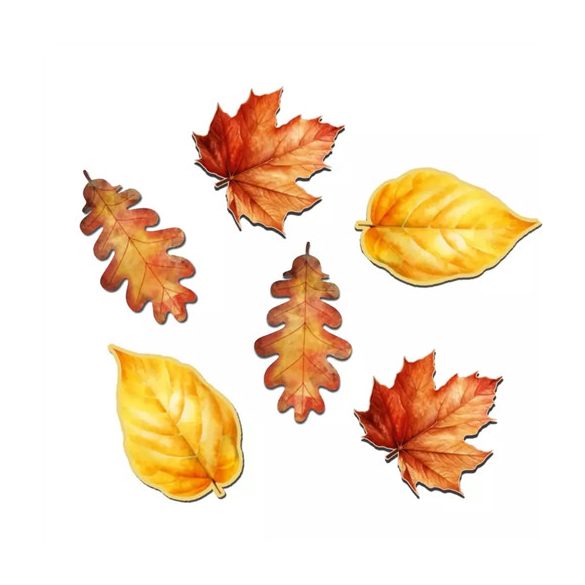 Nyomtatott dekorkarton "Őszi falevelek" 4-5cm (6db/csom.)