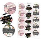   Matrica - Boldog nőnapot kerek matricák 4cm - 3 féle (15db/lap)