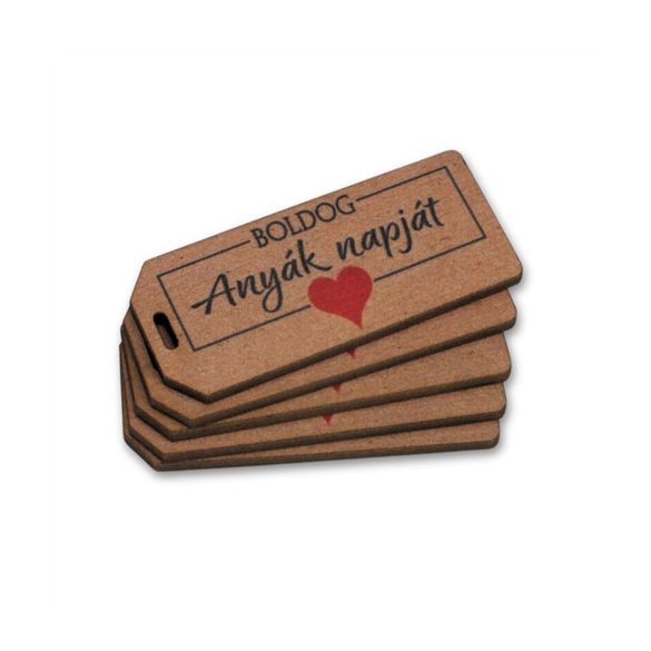 Nyomtatott fa tábla "Boldog anyák napját biléta 5,7x2 cm - S/5