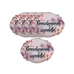  Nyomtatott fa tábla 4x3 cm - Keresztanyunak szeretettel táblák 5db