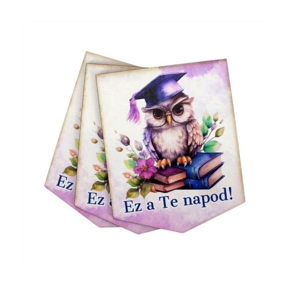 Nyomtatott dekorkarton 7x5,5cm - Ez a te napod! ballagási bookmark (3db/csom.)