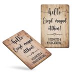   Nyomtatott dekorkarton hítőmágnes 8,5x5,5cm - Hello, érezd magad otthon.. 