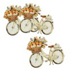 Nyomtatott dekorkarton - Őszi bicikli 8x7,5cm 3db/csomag