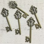 Kulcs barokk fém 6x1,8 cm - Bronz 5db/csom.