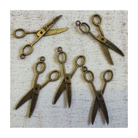 Olló nyitott 4,5 cm - Bronz 5db/csomag