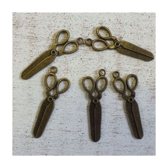 Olló zárt 4,5 cm - Bronz 5db/csomag