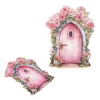   Nyomtatott dekorkarton 7 cm - Tündérajtó Csipkerózsika (kicsi) 2db/csom.