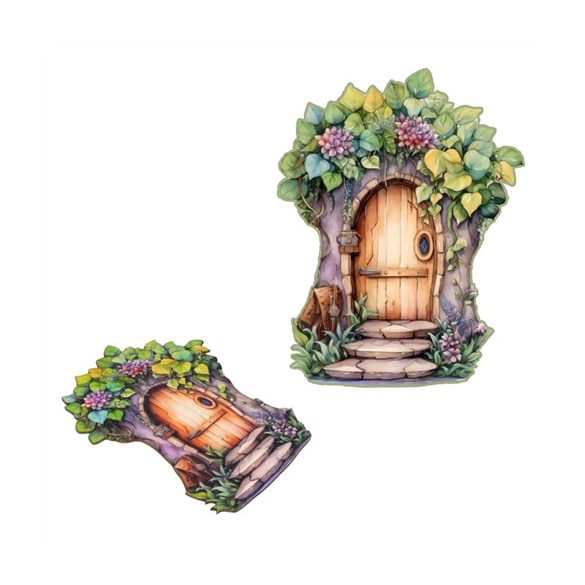 Nyomtatott dekorkarton 14 cm - Tündérajtó Lagoril (nagy)