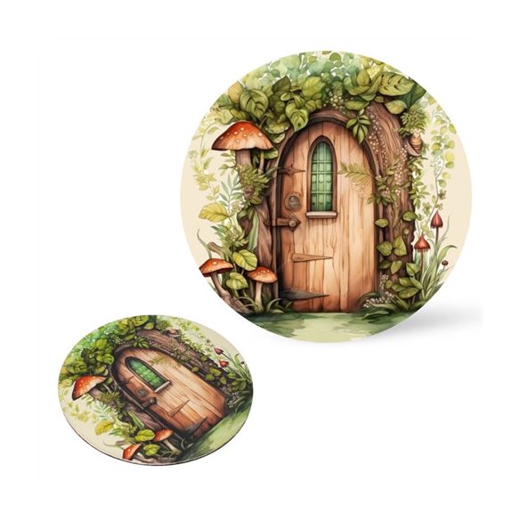 Nyomtatott dekorkarton 13,5cm - Piros gombaház