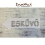 Fa "Esküvő" nyíl betűkkel fehér 30cm balra