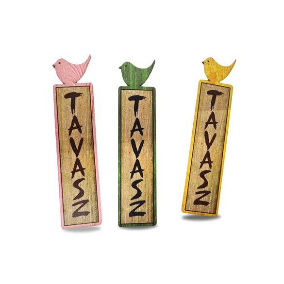 Nyomtatott dekorkarton - Tavasz tábla madárkával (3db/csom.)