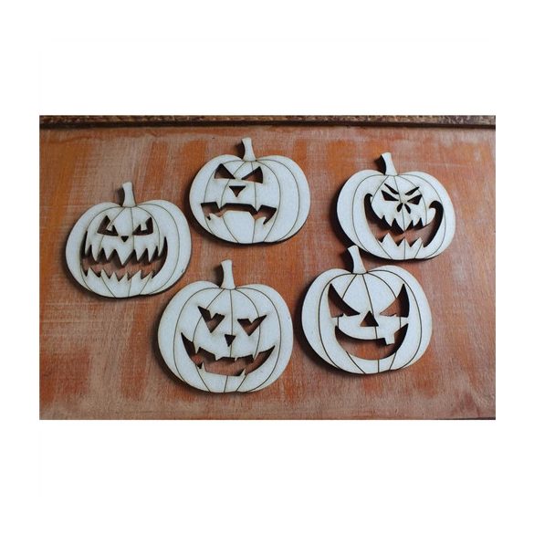 Natúr fa - Halloween tökök vegyes 5cm - 5db/csomag