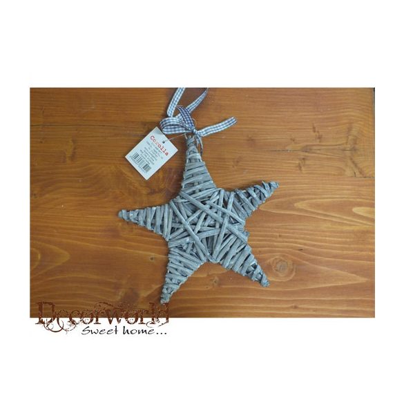 Fonott csillag szürke 20cm