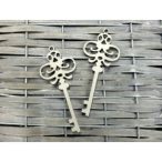 Kulcs fa 3,5x8 cm - Fehér 2db/csomag