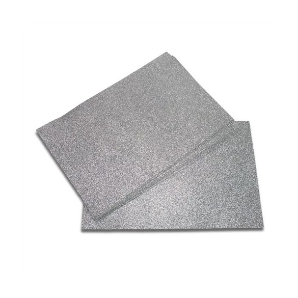 Dekorgumi glitteres 2mm A4 - Ezüst S/10