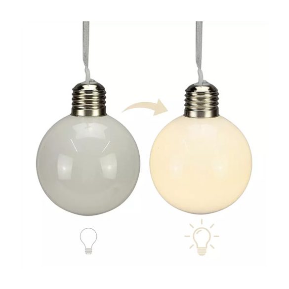 Világítós nyitott díszíthető gömb 8cm