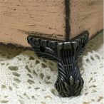   Fém dobozláb csigás + csavarok 4,2x3,5 cm - Bronz 4 db/csomag