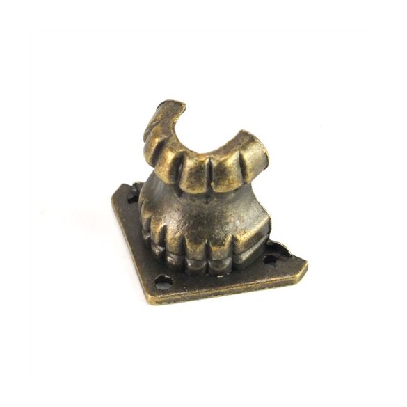 Fém dobozláb bástya + csavarok 4db/csomag 2,6x2,6x2,5cm - Bronz