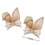   Nyomtatott dekorkarton - Nyuszifül natúr kicsi  7,2x8,5cm 2db/csomag