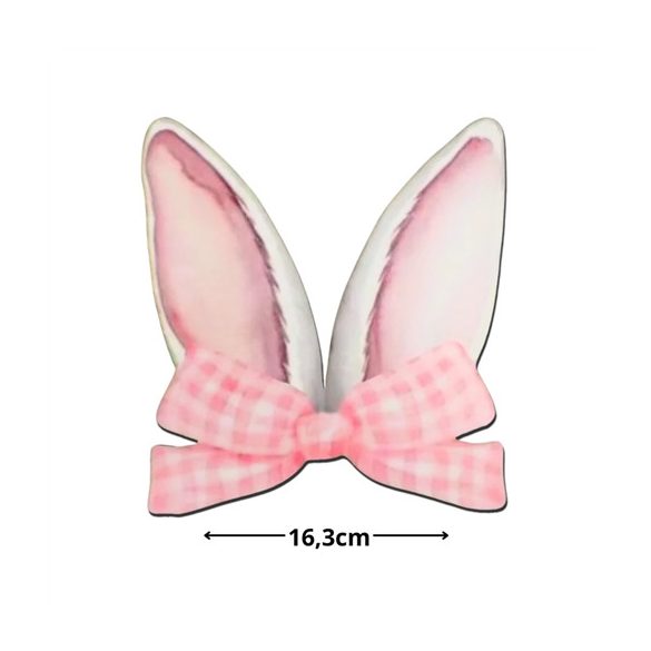 Nyomtatott dekorkarton - Nyuszifül rózsaszín 16x17cm