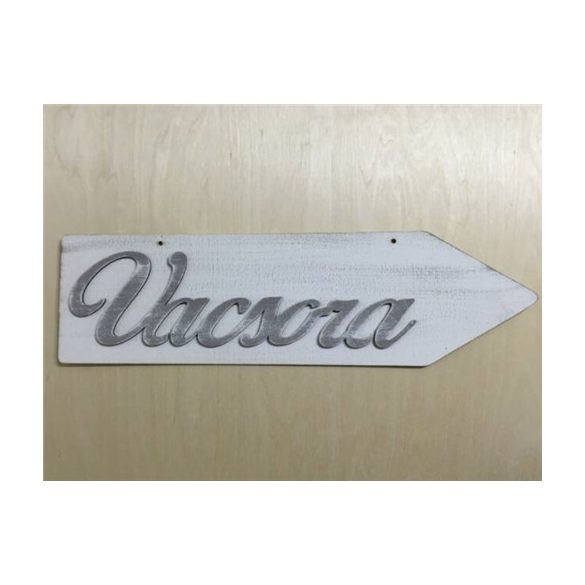 Fa "Vacsora" nyíl betűkkel fehér 50x14cm jobbra